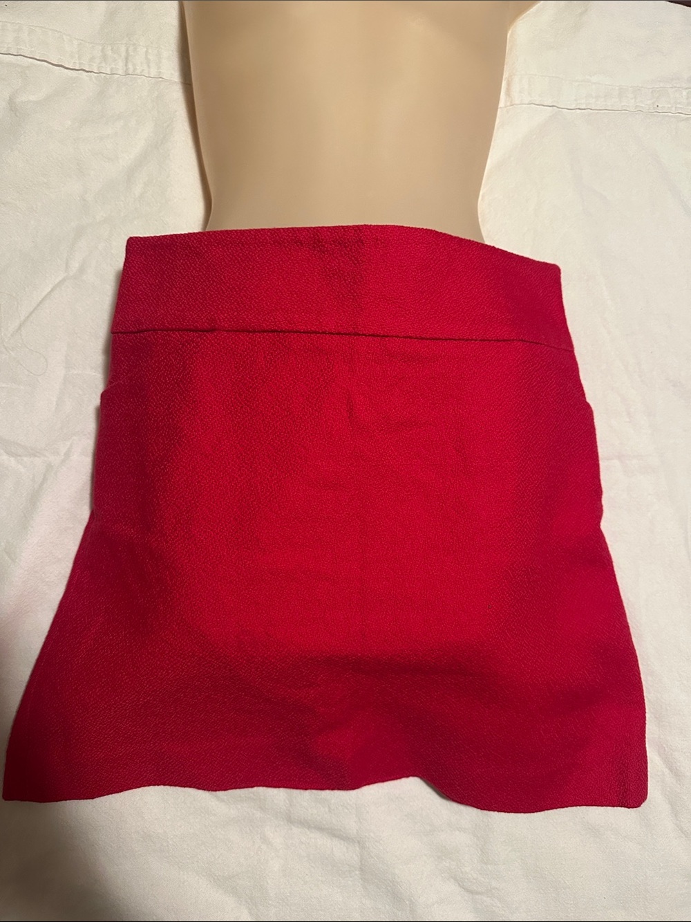 LOFT Bright Red Mini Skirt — High-Rise Straight Cut